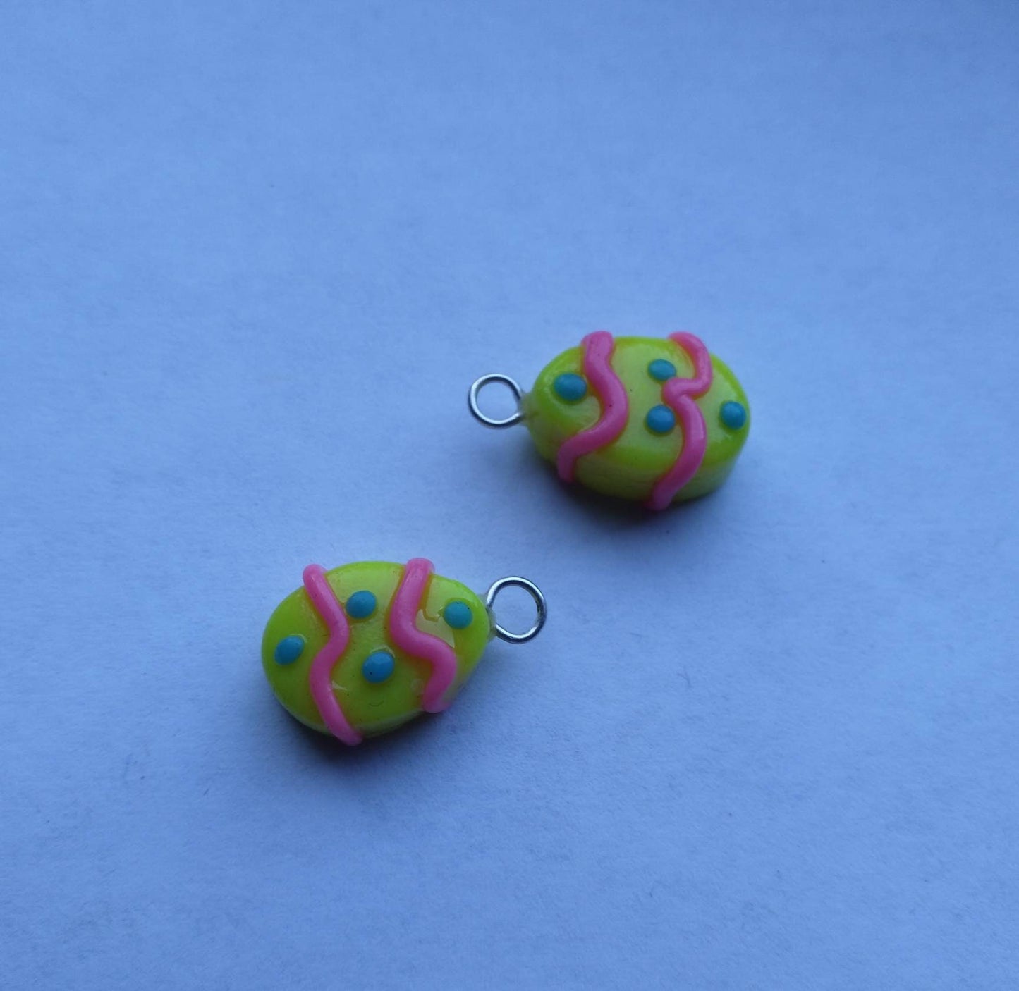 Kawaii decorative easter egg charms / polymer clay easter egg charms / kawaii food charms / kawaii food jewelry / easter charms