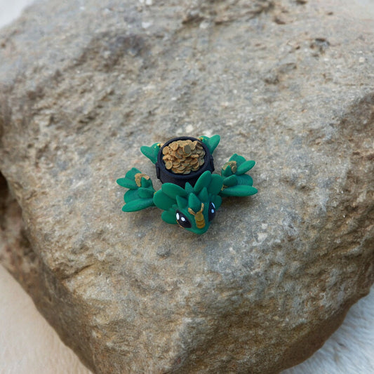 3D articulated green clover lucky turtle / 3d printed turtle animals / pot of gold shamrock lucky turtle knick knack Fidget figurines