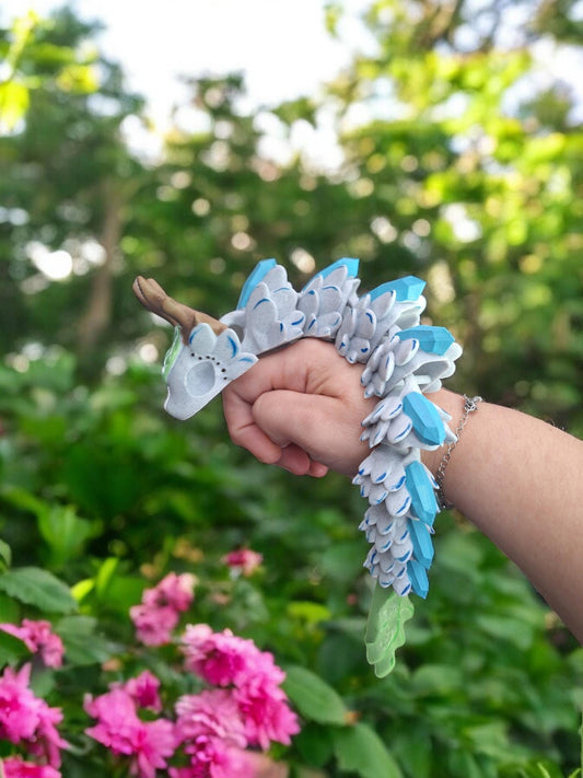 3D articulated forest wish spirit dragon / 3d printed and painted multi color dragon / 3d printed desk pet figurine fidget