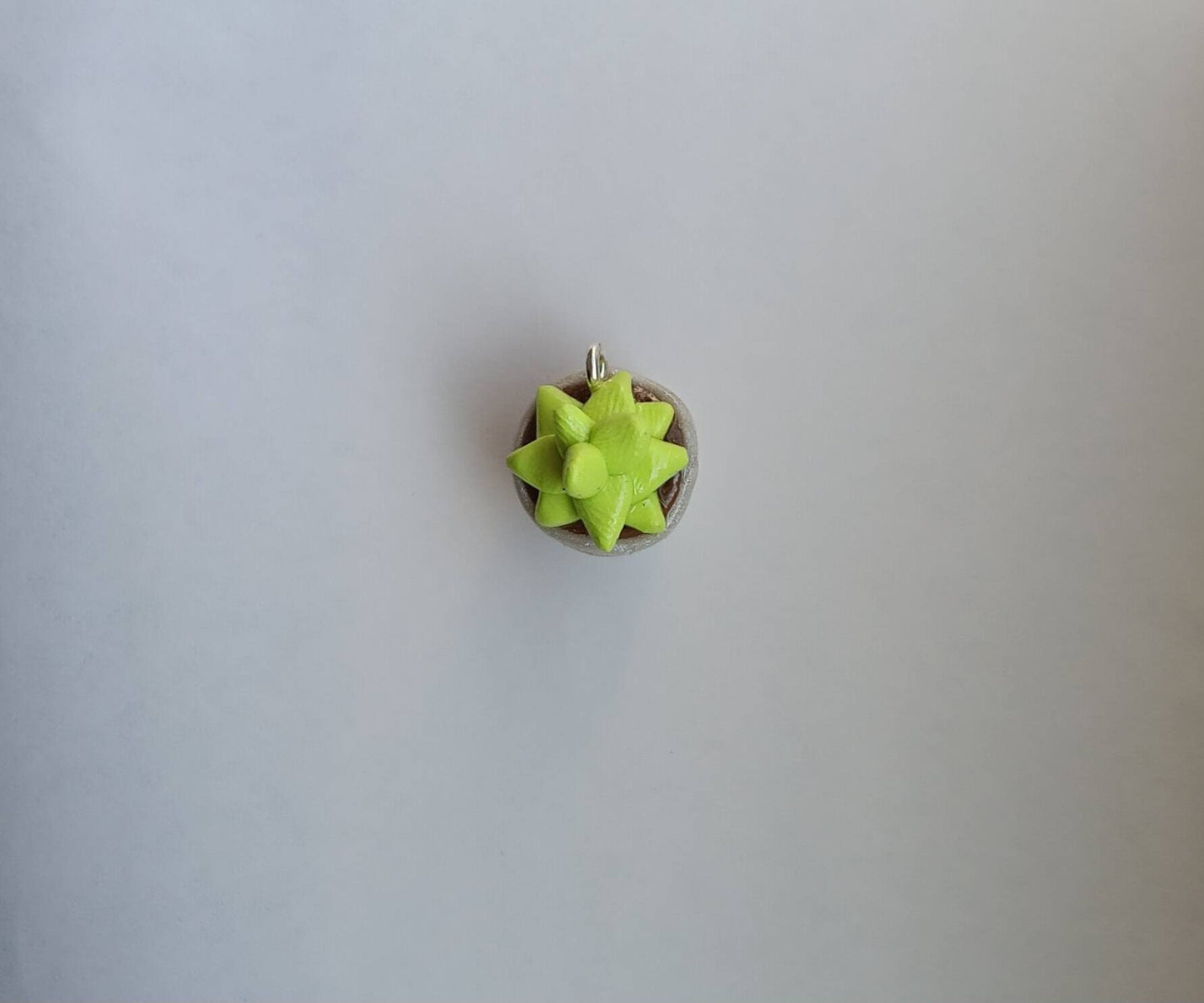 Kawaii white flower pot succulent charms / polymer clay succulent charms / kawaii floral plant charms / succulent charms