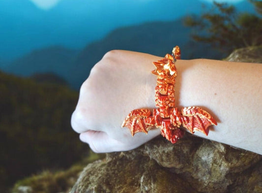 3D printed dragon link bracelet / dragon bracelet / 3d printed dragon jewelry bracelets cosplay faire accessories