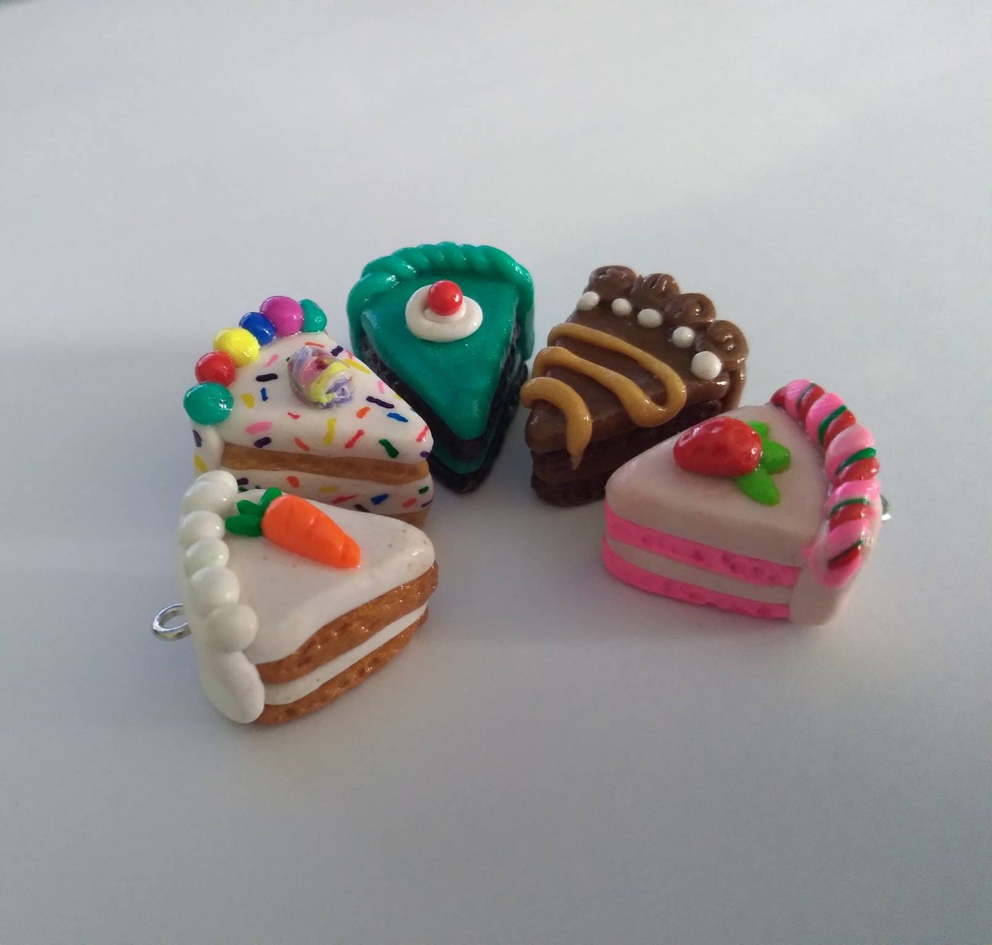 Kawaii cake dessert charm set / birthday charms / clay Thanksgiving charms /  Christmas jewelry charms / kawaii food / miniature food