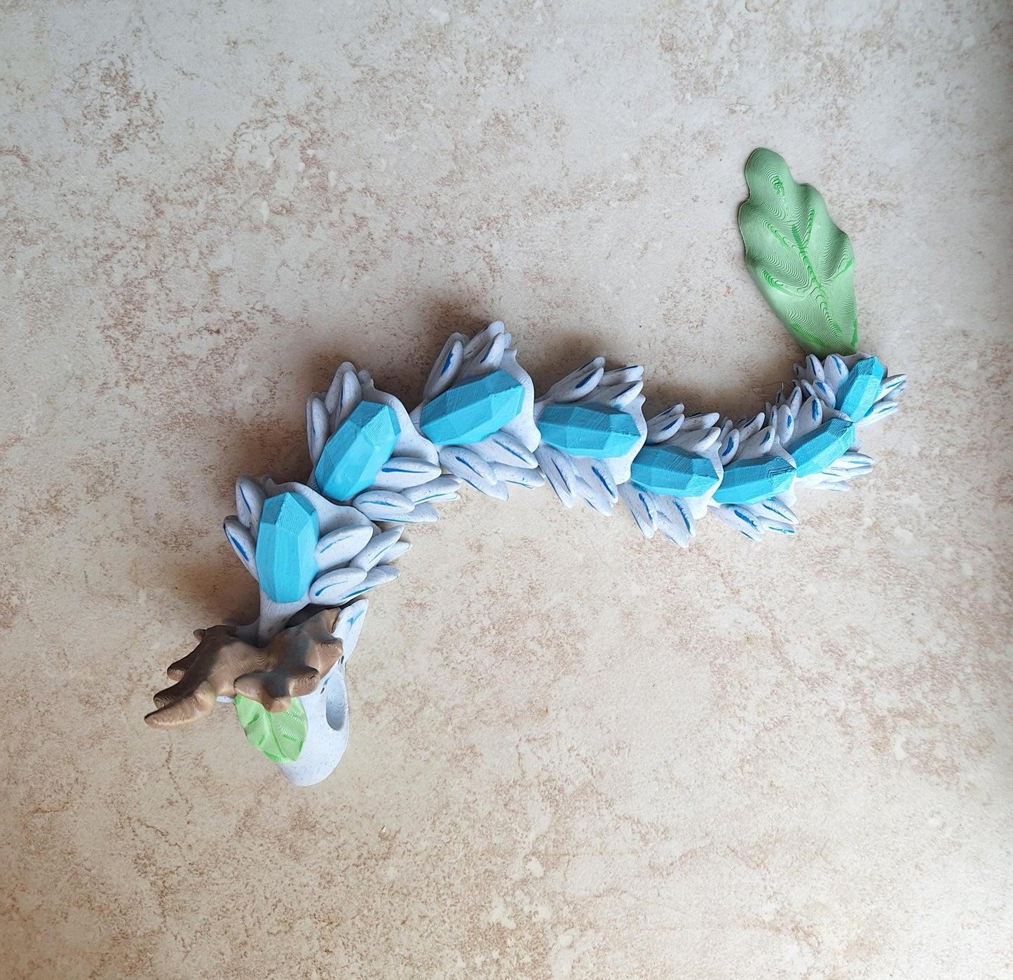 3D articulated forest wish spirit dragon / 3d printed and painted multi color dragon / 3d printed desk pet figurine fidget