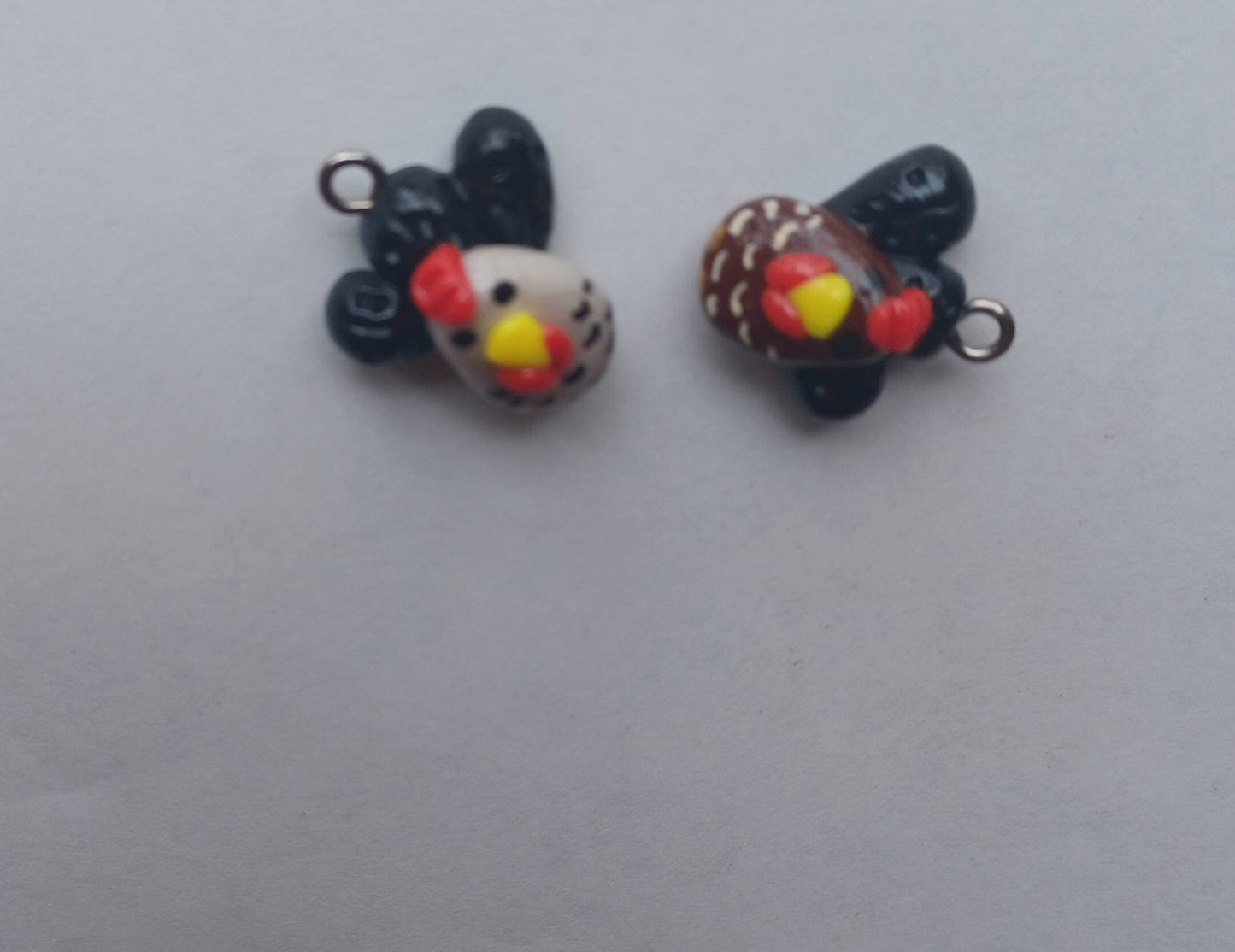 Kawaii chicken rooster charms / polymer clay chicken charms / kawaii rooster charms / kawaii chicken jewelry