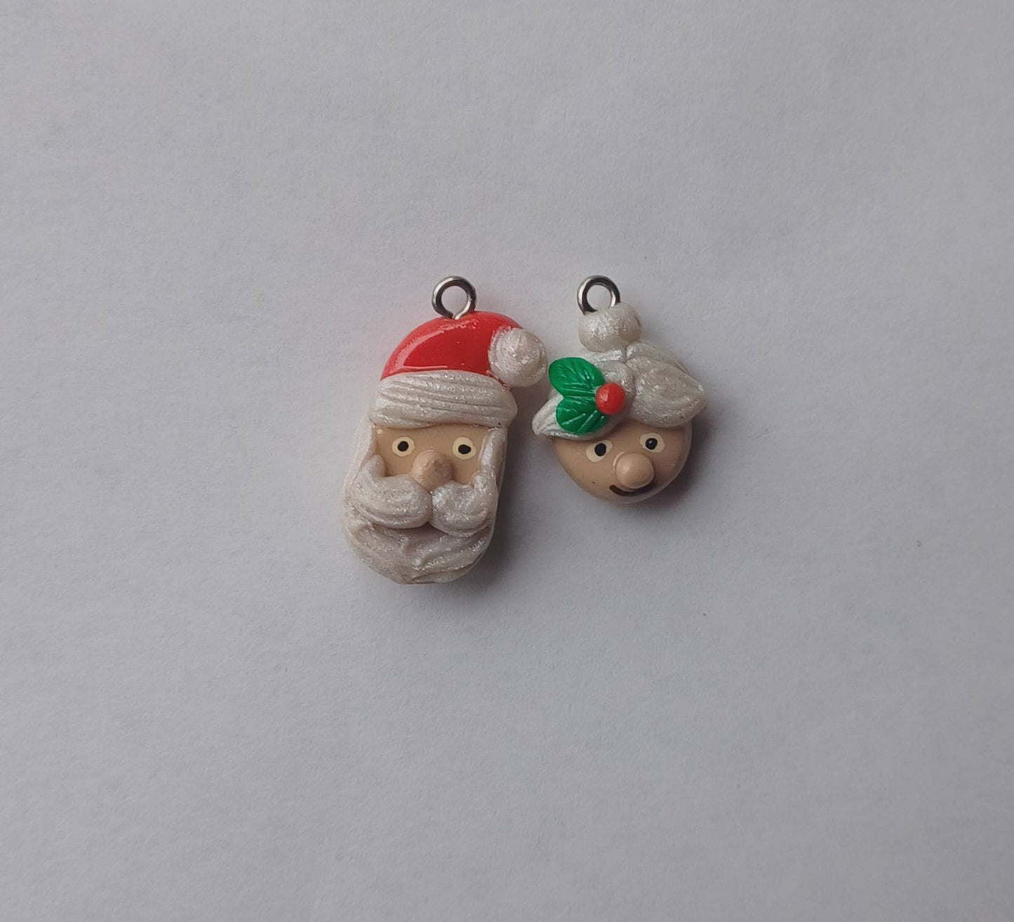 Kawaii Christmas Santa Mrs claus charms / polymer clay santa charms / kawaii  holiday jewelry / kawaii holiday charms