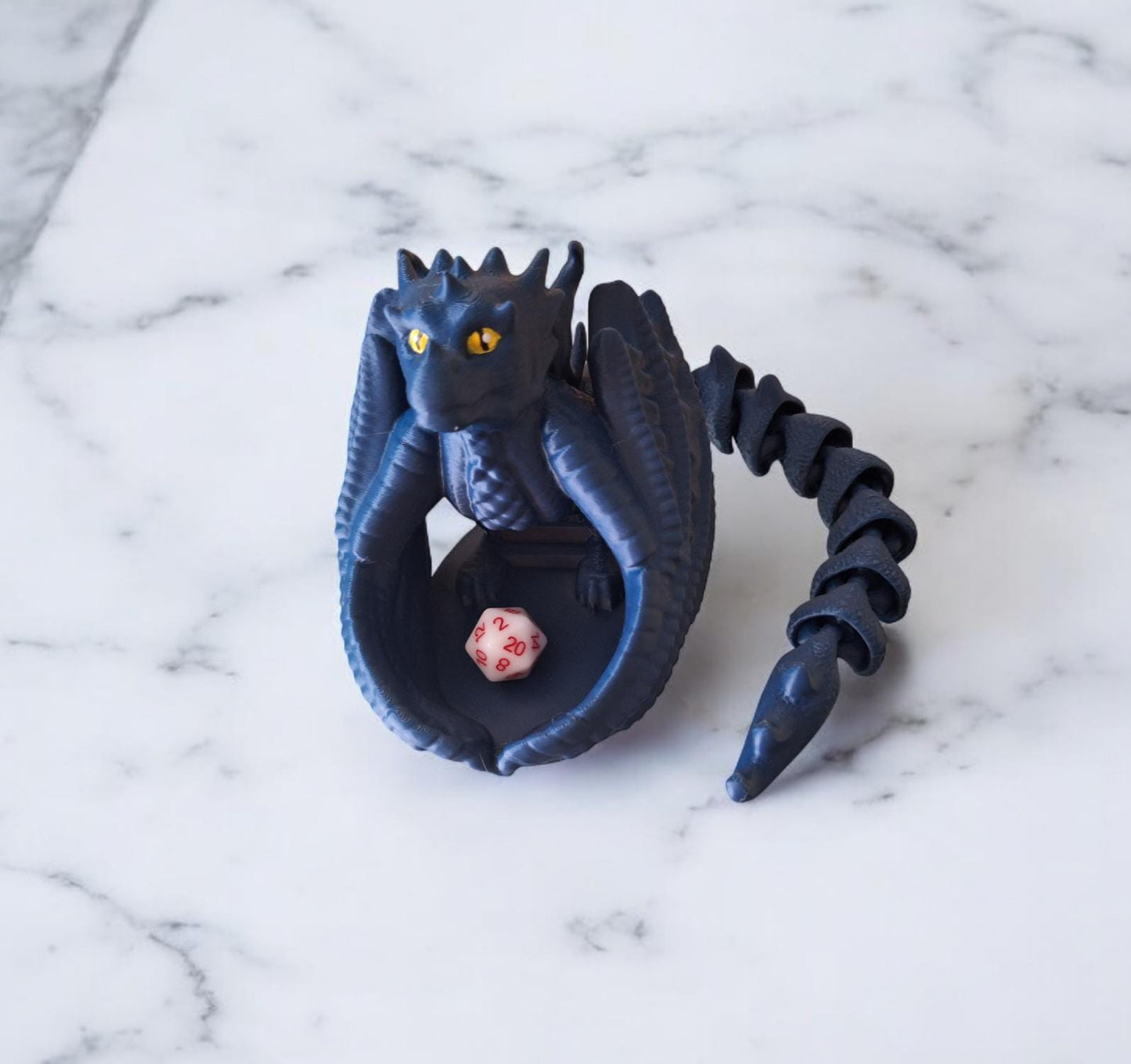 3D printed flexi tail wyvern dragon dice tower holder / 3d wyvern dragon dice tower / 3d printed d20 dice tower roller