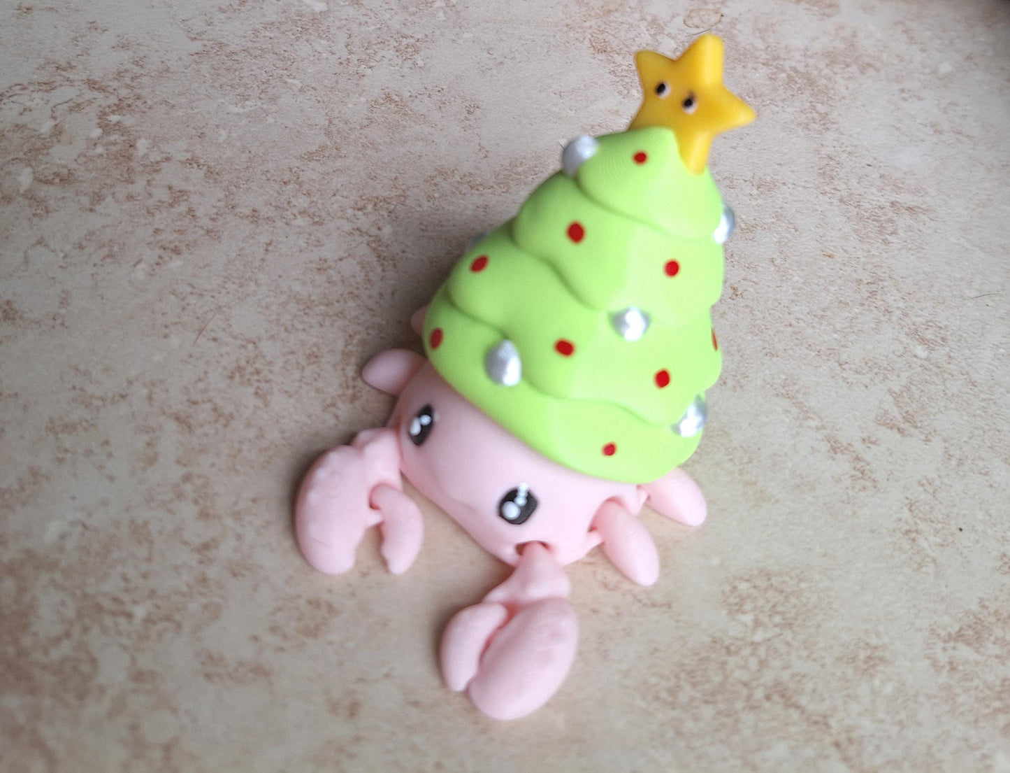3D articulated crab / 3d printed christmas tree crab / 3d printed animals christmas crab figurine knick knack Fidget