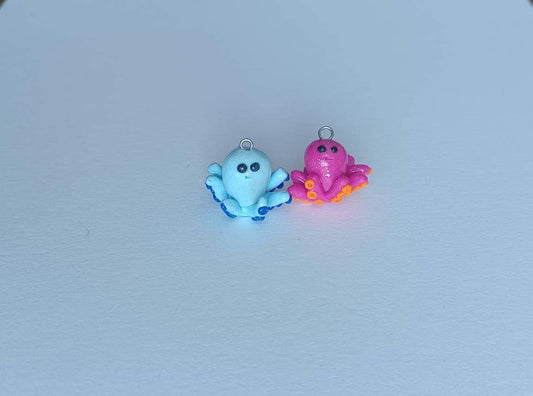 Kawaii octopus charms / polymer clay charms / kawaii charms / kawaii jewelry / kawaii squid charms