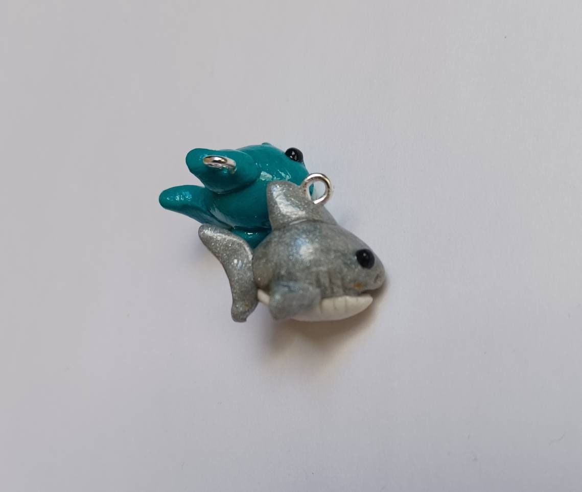 Kawaii shark charms / polymer clay baby shark charms / kawaii animal charms / kawaii shark jewelry