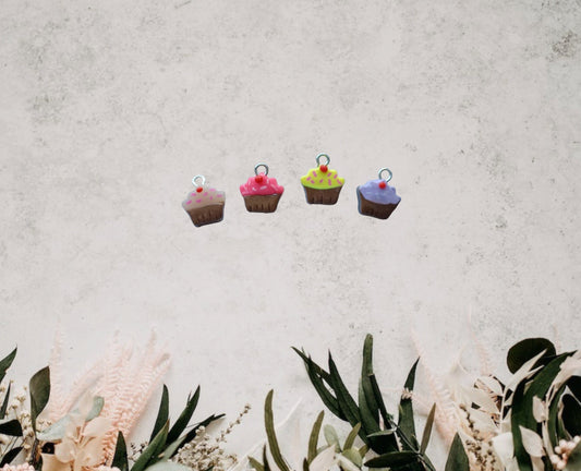 Kawaii cupcake charms / polymer clay cupcake charms / kawaii food charms / kawaii food jewelry