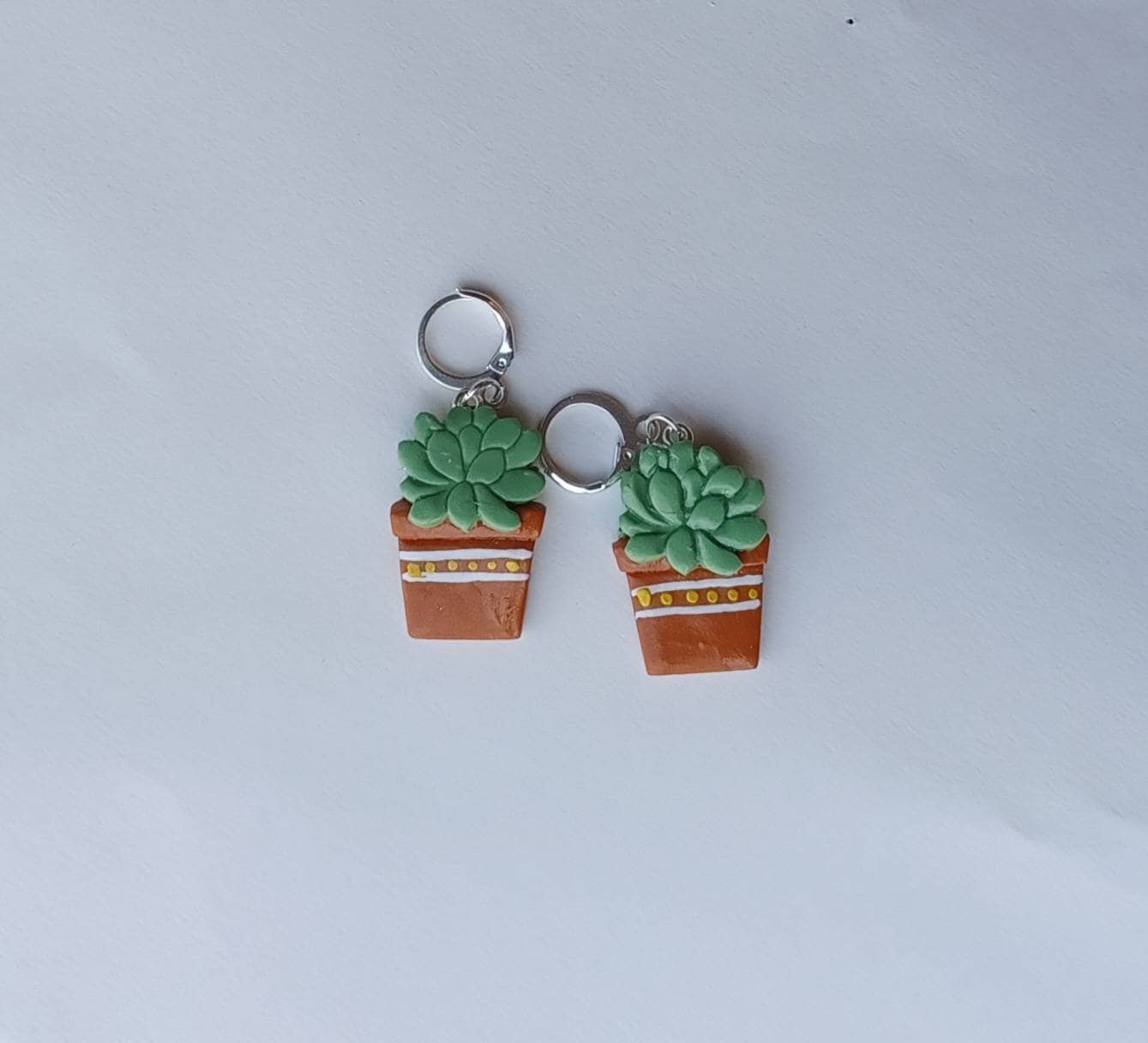 Stitch markers set of 2 succulent potted plant / succulent stitch markers / floral plant stitch markers