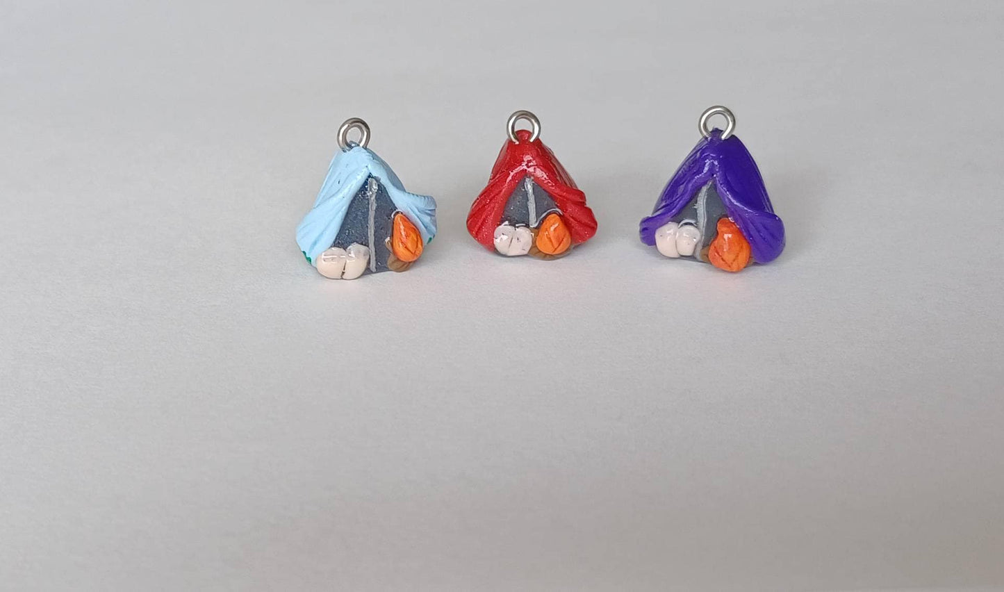 Kawaii tent charms / polymer clay camping charms / kawaii camping tent charms / kawaii camping jewelry