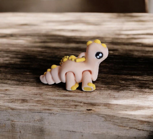 3D articulated cute baby dino / 3d printed dinosaur keychain / 3d printed spiny brontosaurus key chain animals figurine Fidget