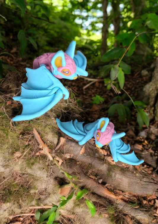3D articulated cute colorful pastel bat halloween animal / 3d printed black bat animals / 3d brown bat knick knack Fidget figurines