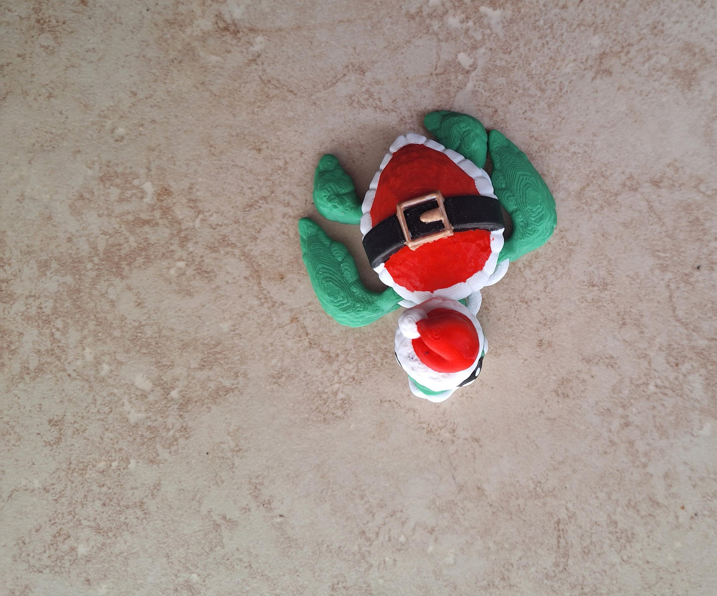 3D articulated santa christmas turtle / 3d printed turtle animals / holiday snow turtle knick knack Fidget figurines