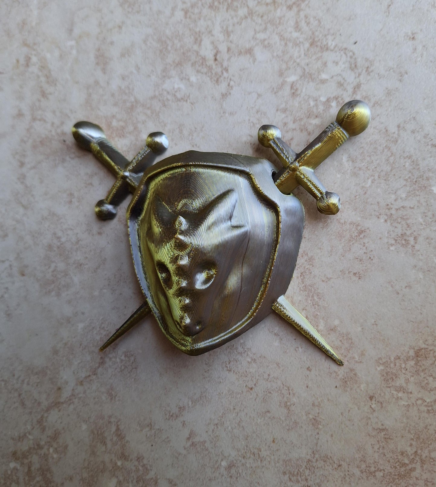 3D printed dragon shield hair bun pin / 3d printed dragon animal hair pin costume cosplay / 3d printed animals figurine knick knack