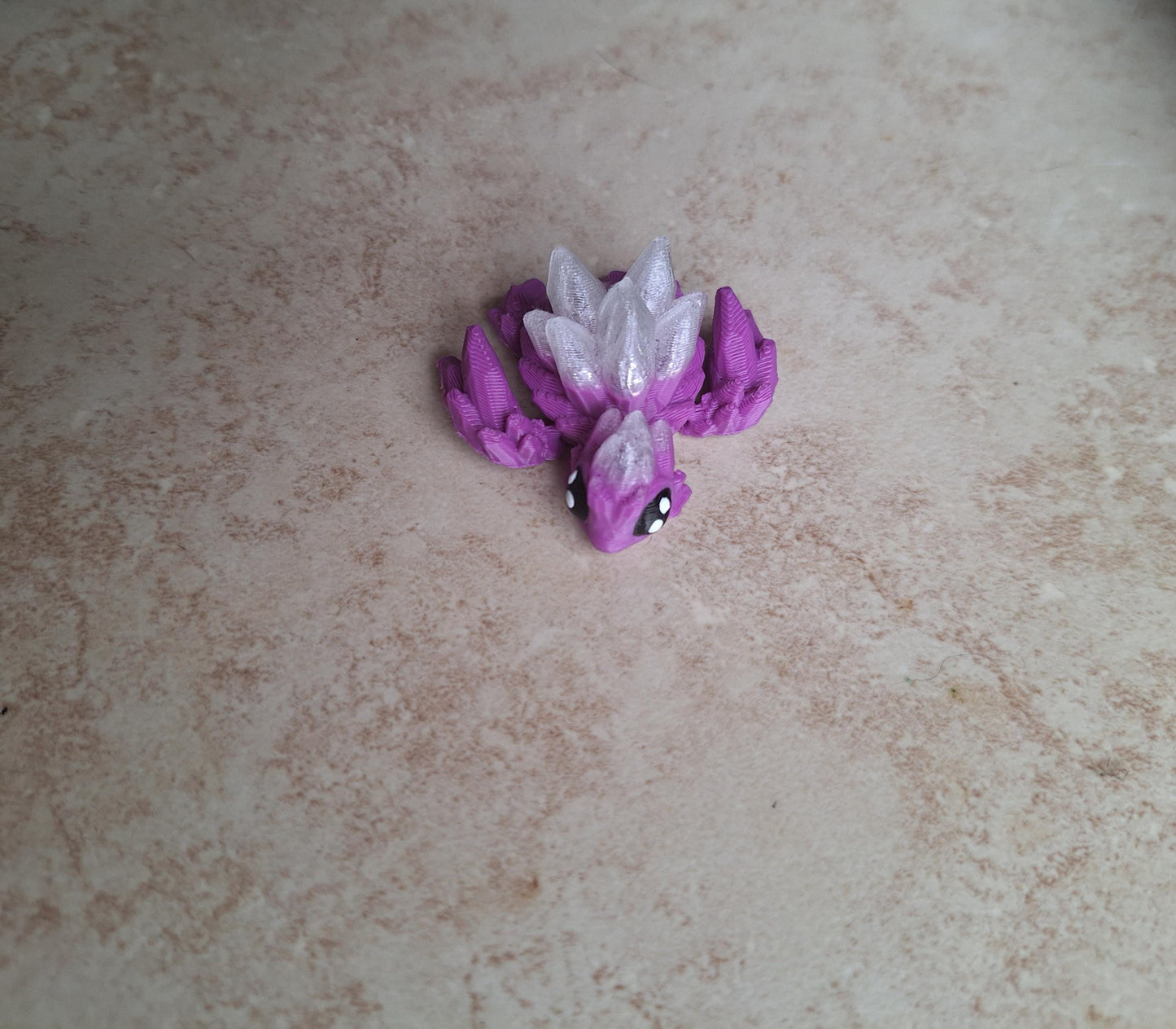 3D articulated clear purple crystal rock turtle / 3d printed turtle animals / gemstone turtle knick knack Fidget figurines
