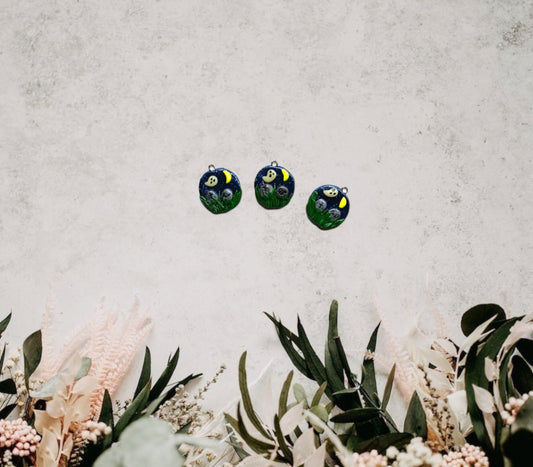 Kawaii graveyard charms / polymer clay halloween charms / kawaii clay charms jewelry / round ghost grave tombstone charms stitch markers