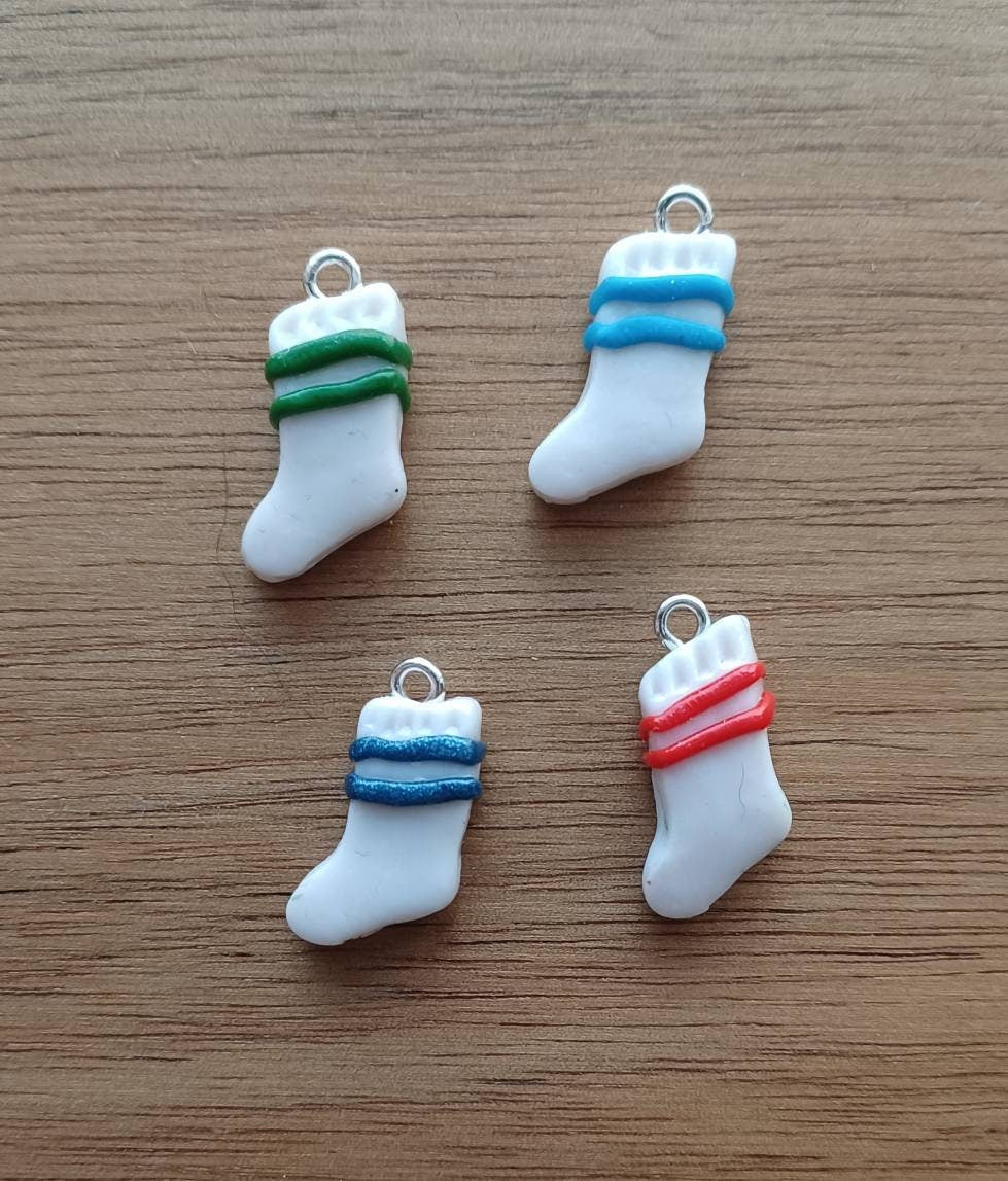 Kawaii sock charms / polymer clay tube sock charms / kawaii animal charms / kawaii sock stocking jewelry
