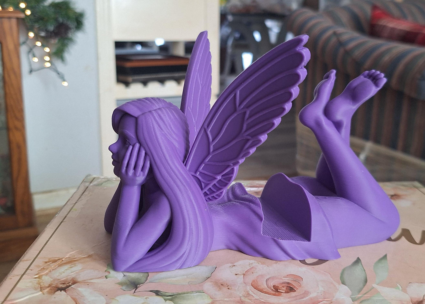 3D printed fairy book display / 3d pixie wing book holder stand display reading fairy book tablet holder accessory craftykid3d design