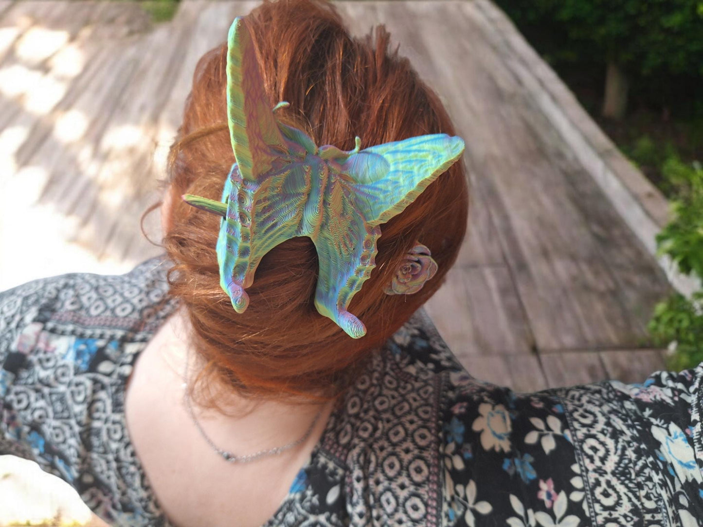 3D printed butterfly hair bun pin / 3d printed butterfly animal hair pin costume cosplay / 3d printed animals figurine knick knack
