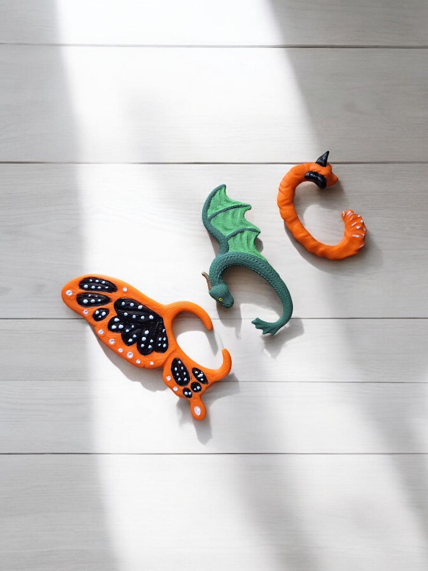 3D printed fox butterfly dragon ear cuff / 3d printed animal ear cuff costume cosplay / 3d printed animals figurine knick knack