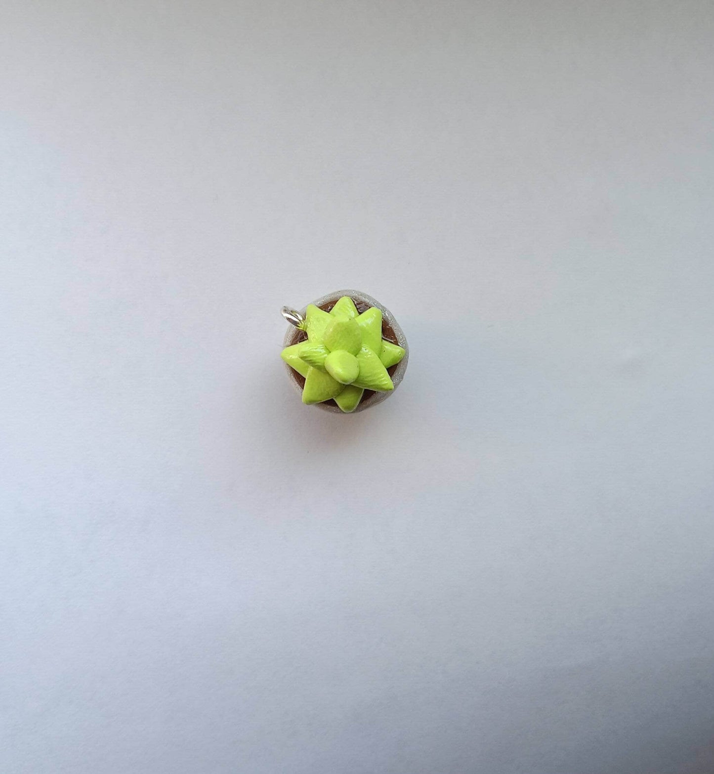 Kawaii white flower pot succulent charms / polymer clay succulent charms / kawaii floral plant charms / succulent charms