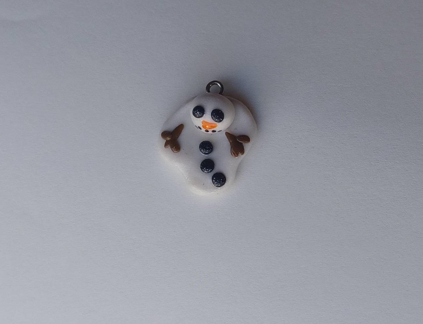 Polymer claymelting snowman charm / cute kawaii melted snowmen charm / Christmas Holiday charm jewelry stitch marker progress keeper notions